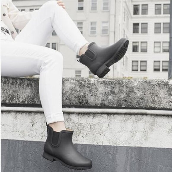 New Chooka Delridge Black Chelsea Faux Fur Waterproof Ankle Boot 8 - Picture 12 of 14